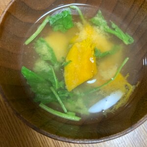 かぼちゃ・大根菜の味噌汁